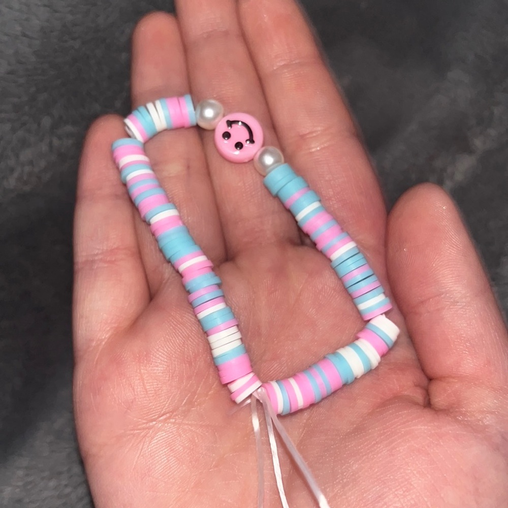 Cotton candy theme clay bracelet